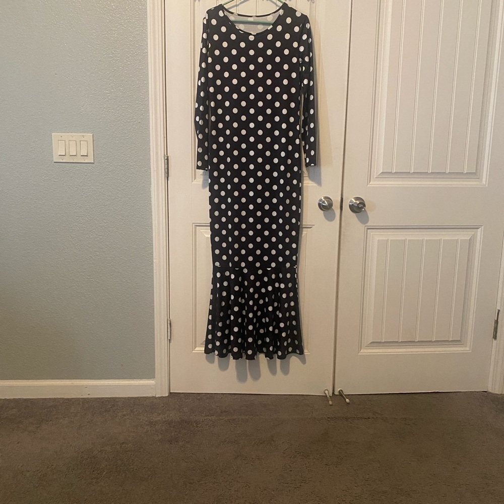 Polka Dot Maxi Dress - Black and White